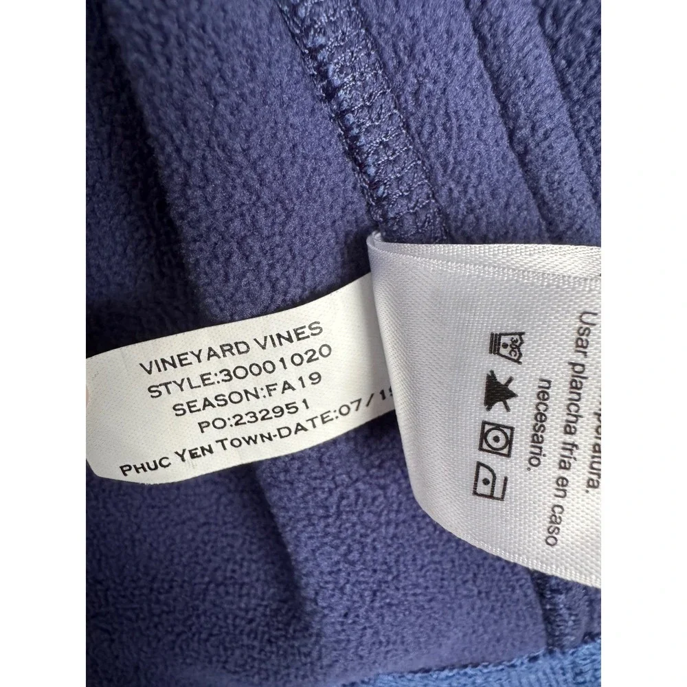 Vineyard Vines Boys Blue Sweater Fleece‎ Full Zip Vest Outdoor Pockets Size 7